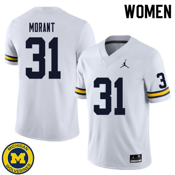 Womens Michigan Wolverines #31 Jordan Morant White College Game Jersey